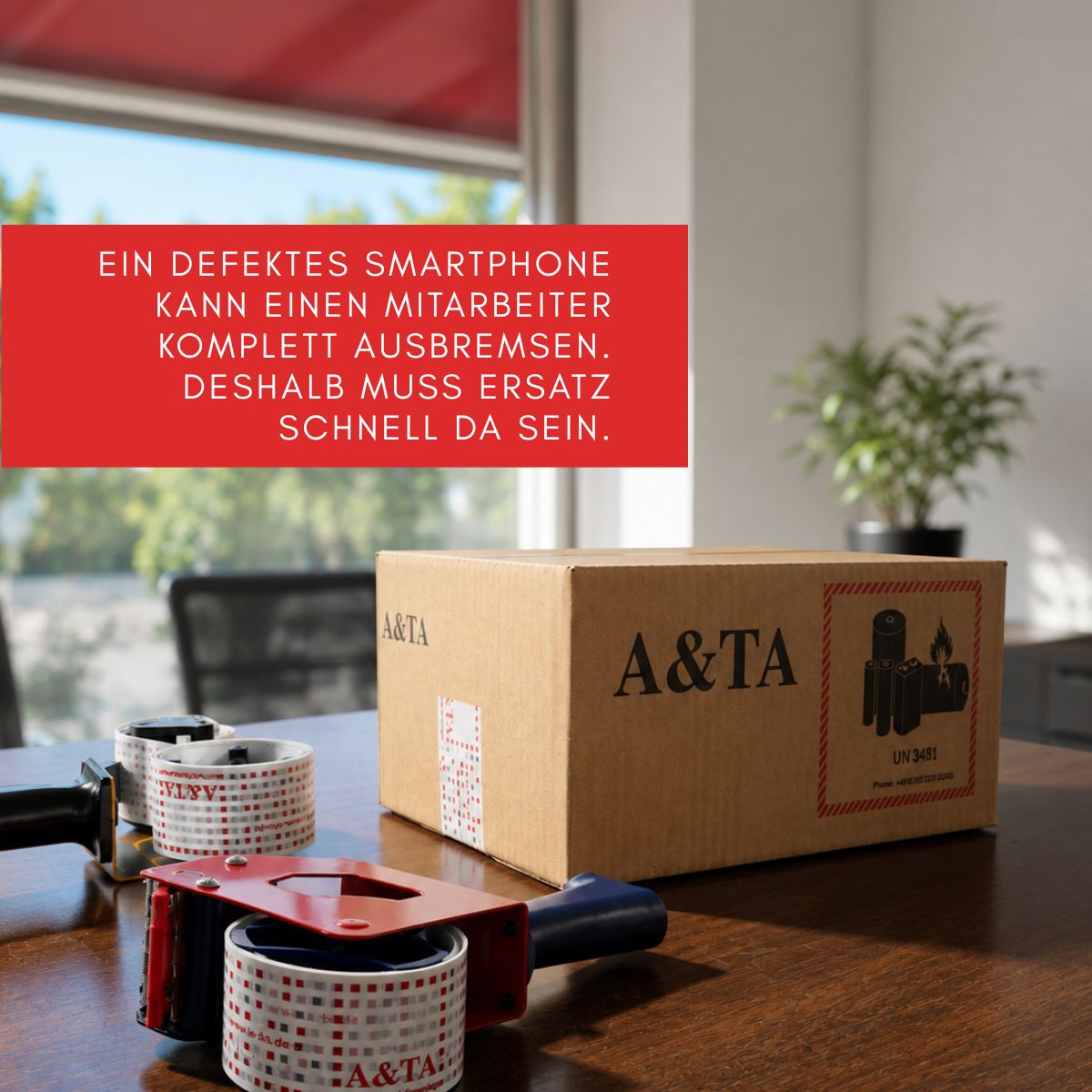 Versandfertiges A&TA-Paket für den schnellen Ersatz eines defekten Firmen-Smartphones
