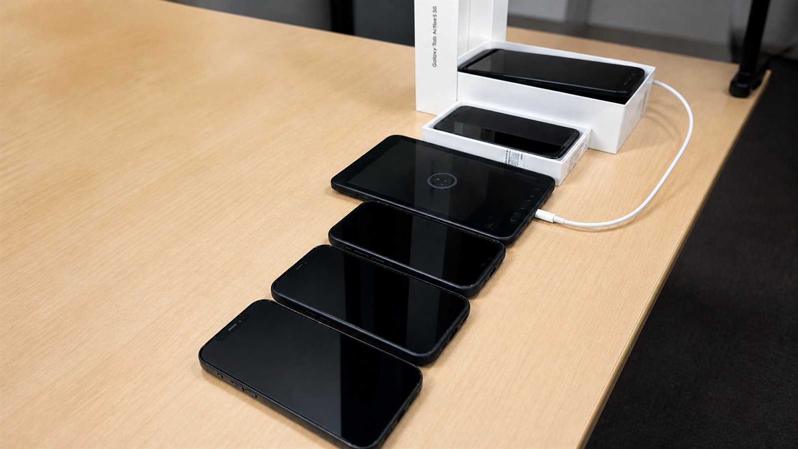 Smartphones und Tablet bei der Einrichtung für die Geräteverwaltung